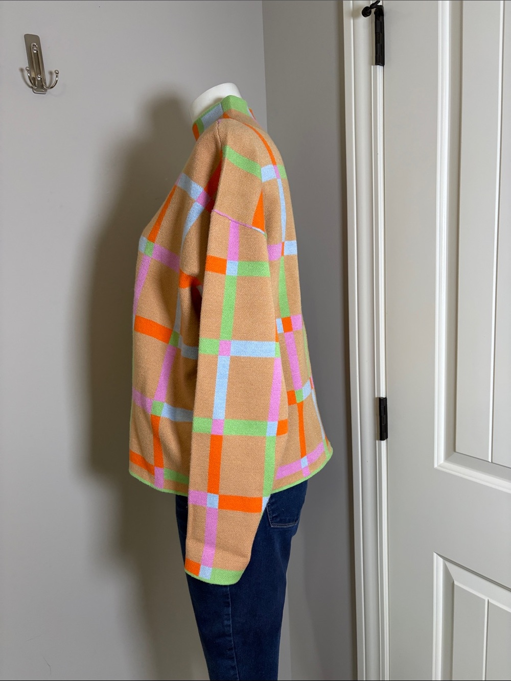 Anthropologie MAEVE The Carys Mock neck Sweater Multicolor Plaid Turtleneck Sz M - Picture 7 of 13
